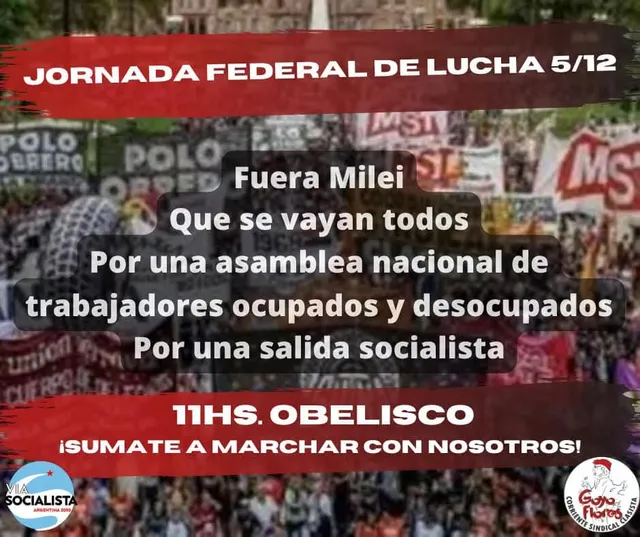 ⭕JUEVES 5 DE DICIEMBRE: JORNADA FEDERAL DE LUCHA⭕