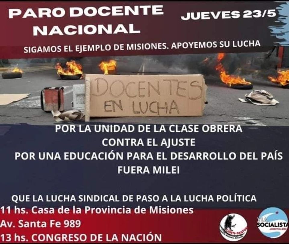 Apoyemos la lucha de los compañeros y compañeras de Misiones. Todos al paro nacional